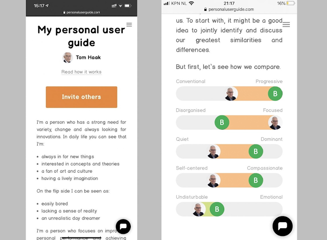 Two screenshots of My Personal User Guide. Person B is fictitious